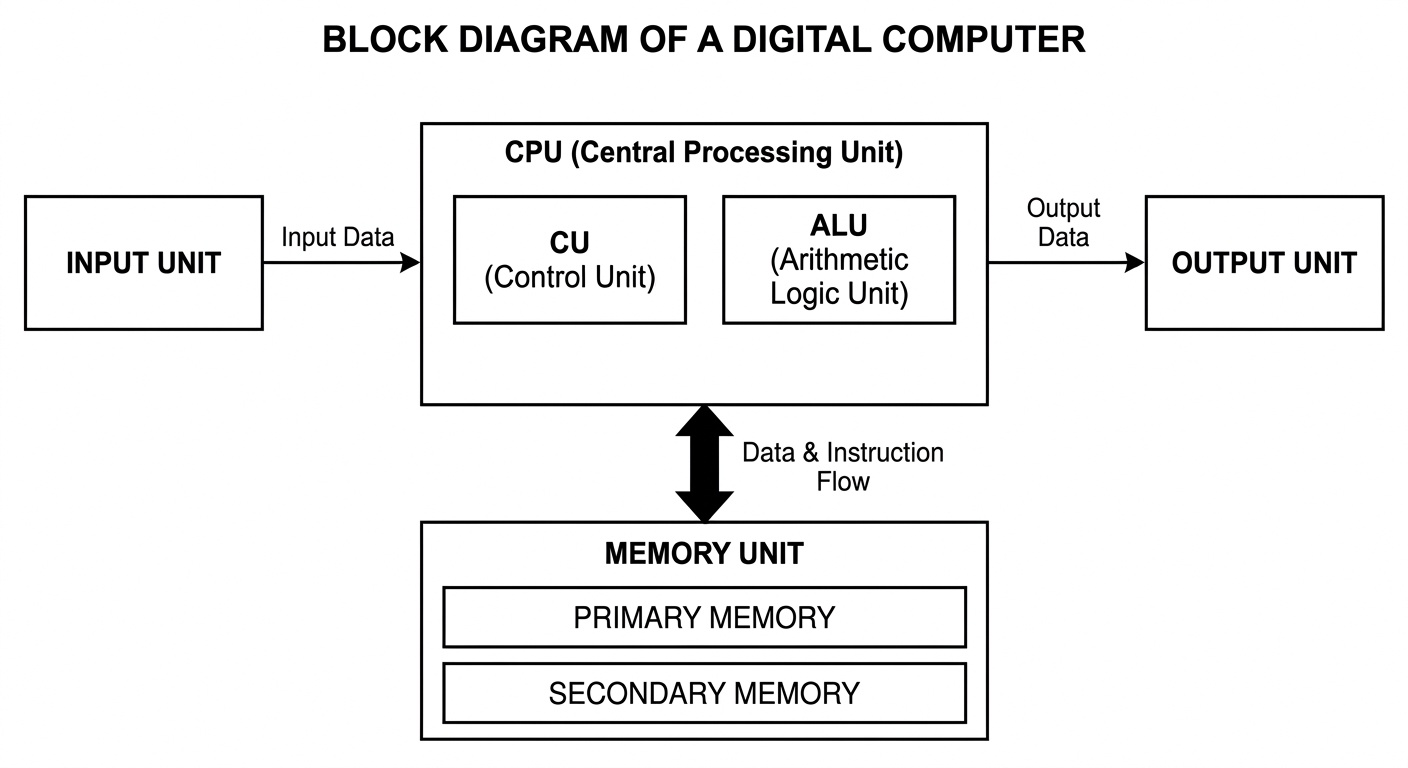 Block Diagram of a Digital Computer